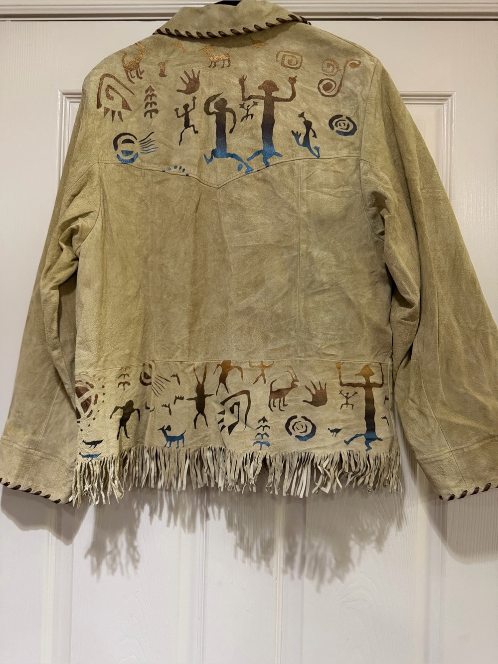 Vintage 1970’s Char Hand Painted Suede Leather Jack - Picture 4 of 8